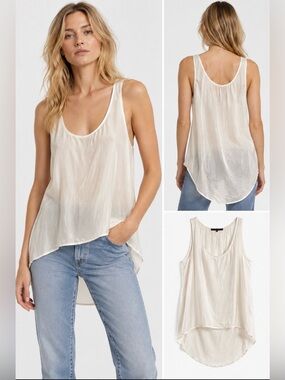 Beautiful people 100% silk white tank